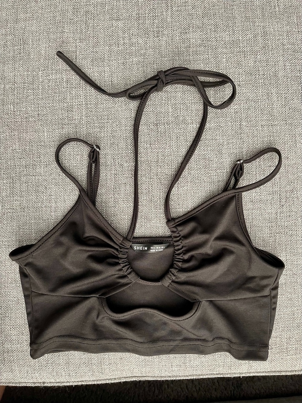 SHEIN Black Cutout Halter Top - Women’s